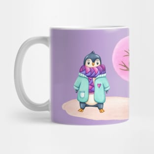 Penguin at winter time Mug